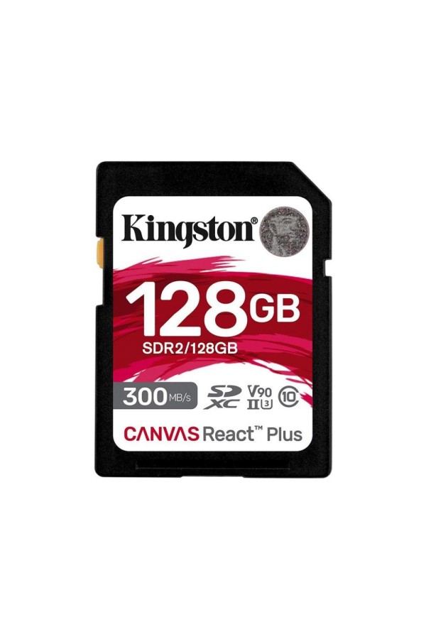 Kingston Canvas React Plus SDXC 128GB Class 10 U3 V90 UHS-II (SDR2/128GB) (KINSDR2-128GB)