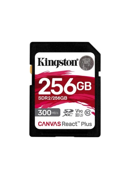 Kingston Canvas React Plus SDXC 256GB Class 10 U3 V90 UHS-II (SDR2/256GB) (KINSDR2-256GB)
