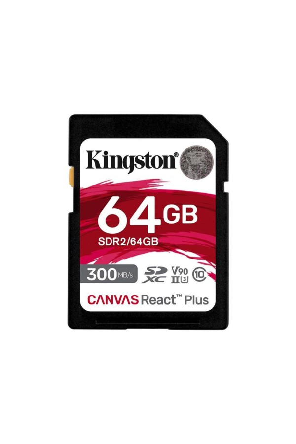 Kingston Canvas React Plus SDXC 64GB Class 10 U3 V90 UHS-II (SDR2/64GB) (KINSDR2-64GB)