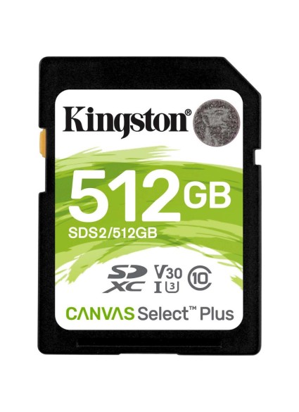 Kingston Canvas Select Plus SDXC 512GB Class 10 U3 V30 UHS-I (SDS2/512GB) (KINSDS2-512GB)