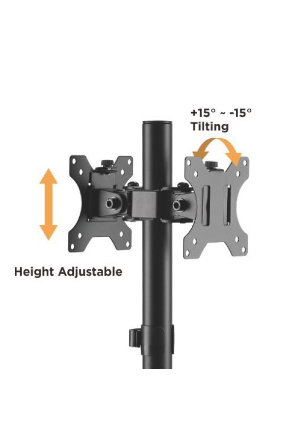 BRATECK Βάση γραφείου LDT40-G02 για 2 οθόνες 17