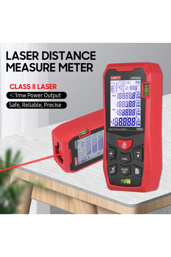 UNI-T laser μετρητής απόστασης LM100A, m/ft/in, 100m
