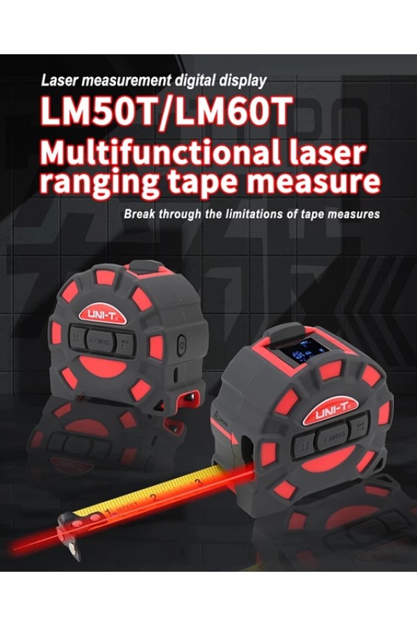 UNI-T ψηφιακό μέτρο laser LM60T, έως 60m, m/ft/in, με μετροταινία 5m