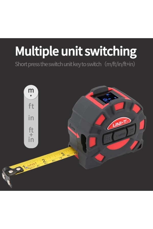 UNI-T ψηφιακό μέτρο laser LM60T, έως 60m, m/ft/in, με μετροταινία 5m