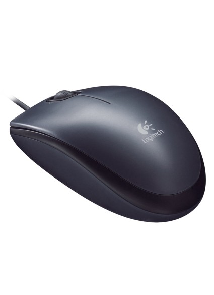 Logitech M90 Optical Mouse (Dark Grey, Wired) (LOGM90)