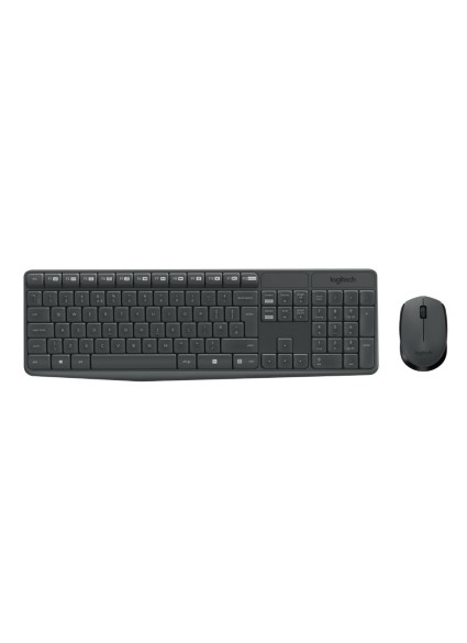 Logitech MK235 Ασύρματο Σετ Πληκτρολόγιο & Ποντίκι Αγγλικό Grey (920-007931) (LOGMK235US)