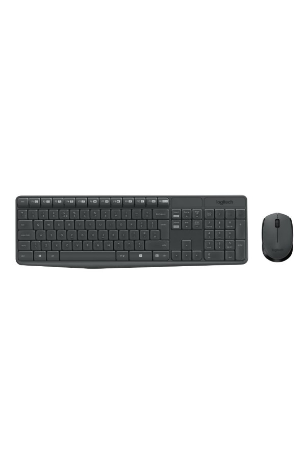 Logitech MK235 Ασύρματο Σετ Πληκτρολόγιο & Ποντίκι Αγγλικό Grey (920-007931) (LOGMK235US)