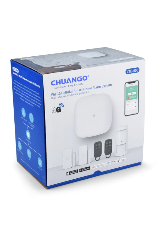 CHUANGO ασύρματο σύστημα συναγερμού LTE-400, WiFi & 4G LTE