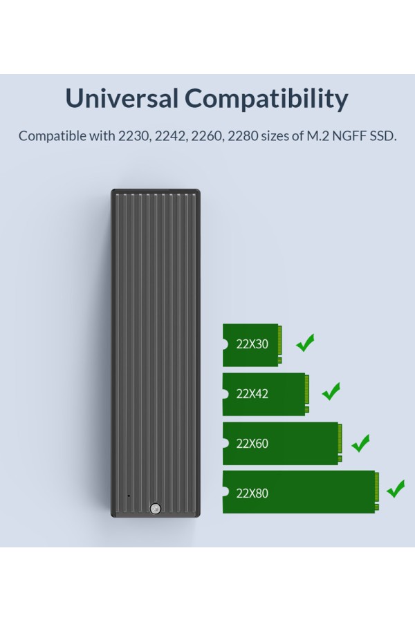 ORICO θήκη για Μ.2 SATA SSD M2PF-C3, 5Gbps, έως 2TB, μαύρο
