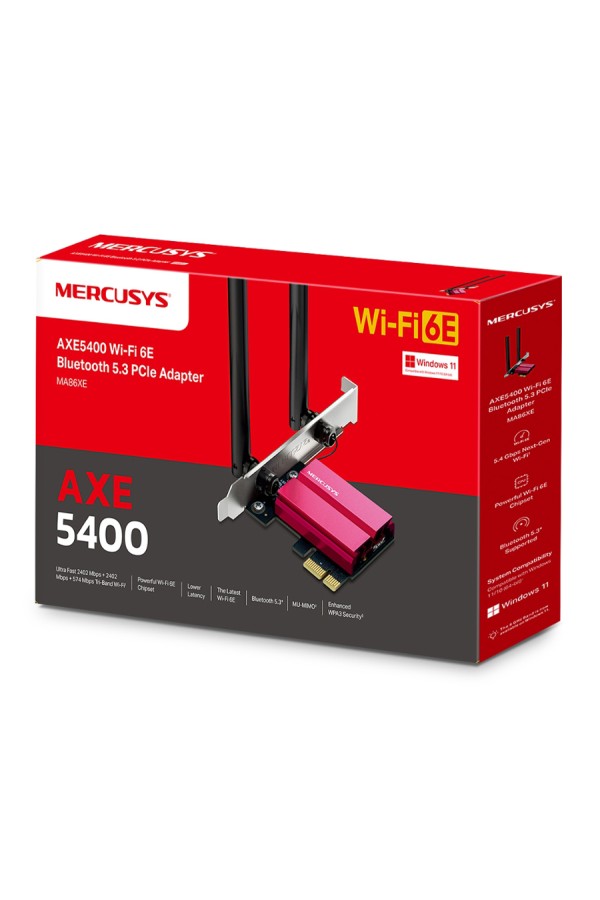 MERCUSYS κάρτα δικτύου MA86XE, AXE5400, Wi-Fi 6E, Bluetooth, PCIe, V.2.0