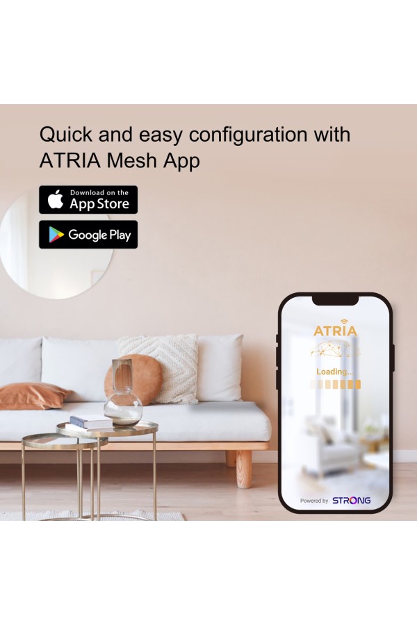 STRONG WiFi Mesh Home Kit ATRIA 2100, 2100Mbps Dual Band, 2τμχ
