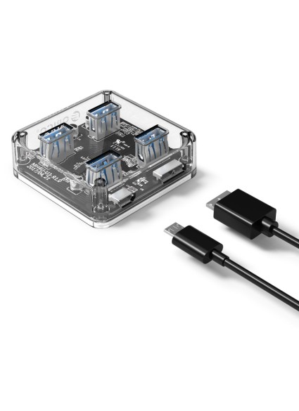 ORICO USB hub MH4U-U3, 4x θυρών, 5Gbps, διάφανο