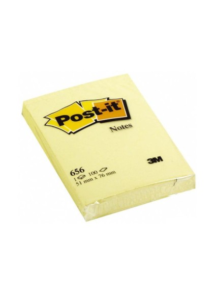 Αυτοκόλλητα Χαρτάκια 3M Post-it 76 x 51 mm (Κίτρινα) (100 Φύλλα) (656GE) (MMM656GE)