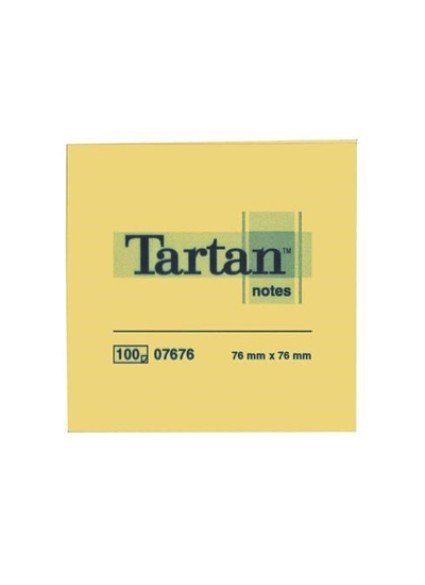 Αυτοκόλλητα Χαρτάκια 3M Tartan 76 x 76 mm (Κίτρινα) (100 Φύλλα) (TART654) (MMMTART654Y)