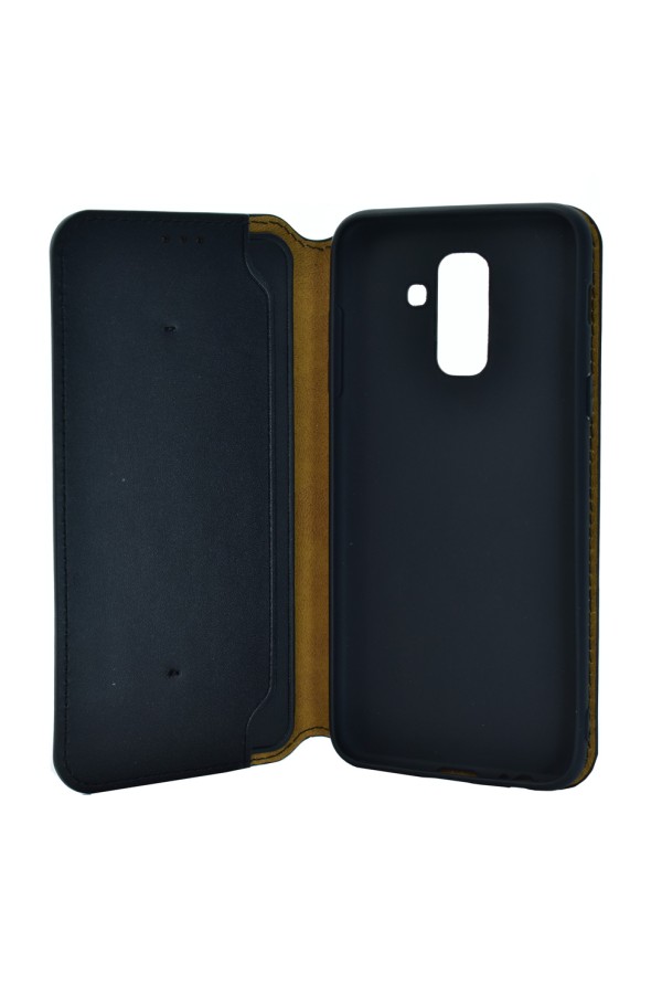 POWERTECH Θήκη Slim Leather για Samsung A6 Plus 2018, μαύρη