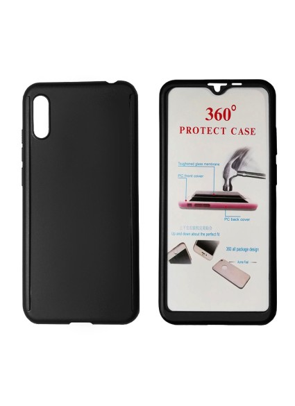 POWERTECH Θήκη Body 360° Tempered Glass, Huawei Y5 2019/Honor 8S, μαύρη