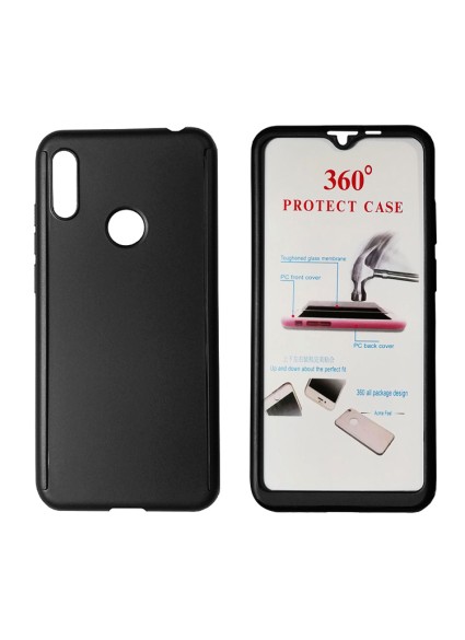 POWERTECH Θήκη Body 360° με Tempered Glass για Huawei Y6/Pro 2019, μαύρη