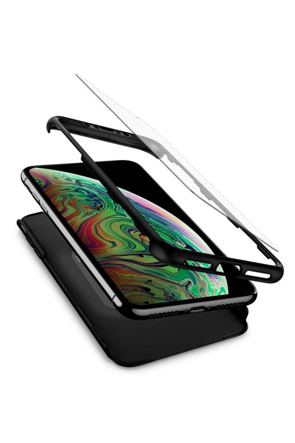 POWERTECH Θήκη Body 360° με Tempered Glass για iPhone 11 Pro, κόκκινη
