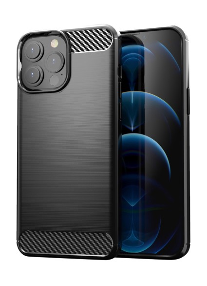 POWERTECH Θήκη Carbon MOB-1656 για iPhone 13 Pro Max, μαύρη