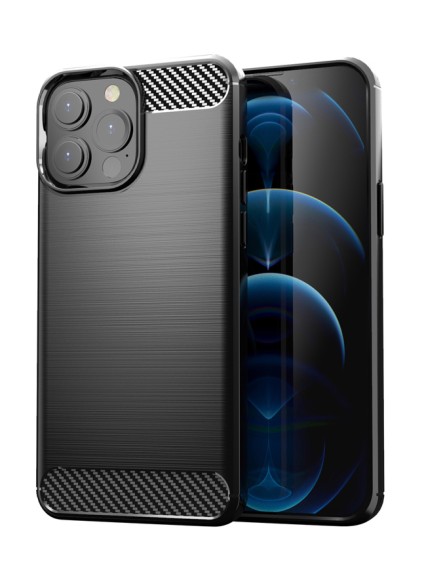 POWERTECH Θήκη Carbon MOB-1657 για iPhone 13 Pro, μαύρη