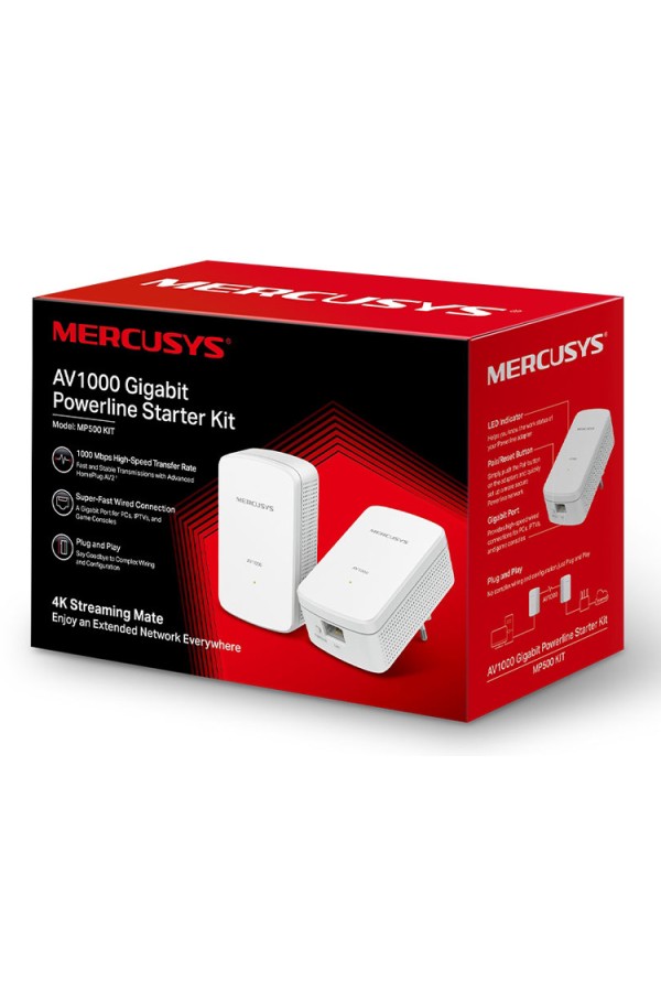 MERCUSYS Powerline MP500 Kit, AV1000 Gigabit, Ver: 1.0