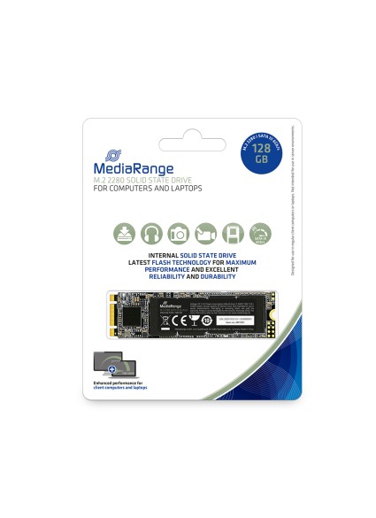 MediaRange Internal M.2 2280 solid state drive, SATA 6 Gb/s, 128GB (MR1021)
