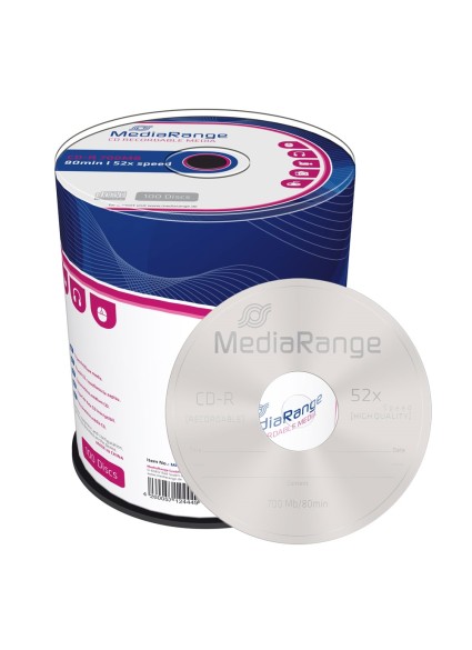 MEDIARANGE CD-R 52x 700MB/80min, cake box, 100τμχ