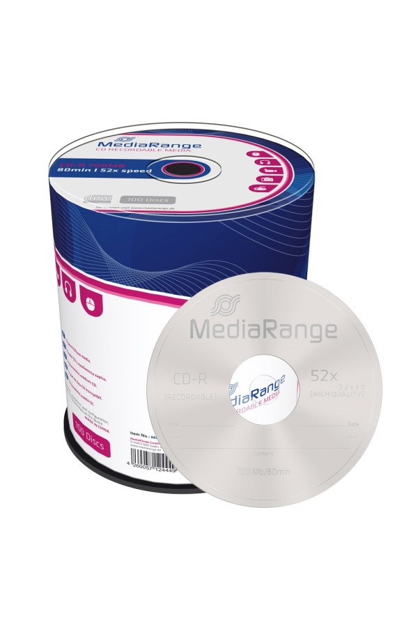 MEDIARANGE CD-R 52x 700MB/80min, cake box, 100τμχ