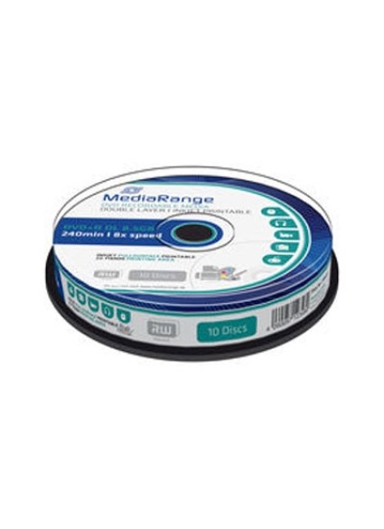 MediaRange DVD+R Dual Layer 240' 8.5GB 8x Inkjet fullsurface printable Cake Box x 10 (MR468)