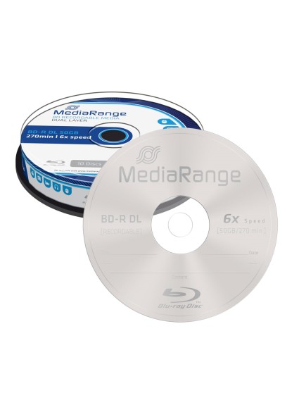 MediaRange BD-R Blu-Ray 50GB 6x Cake Box x10 Dual Layer (MR507)