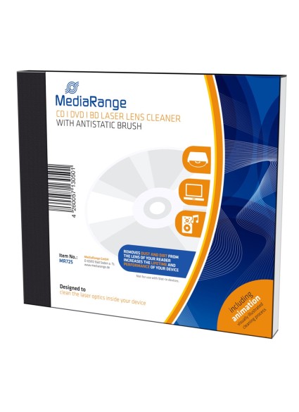 MediaRange CD/DVD/BD Laser Lens Cleaner With antistatic brush (MR725)