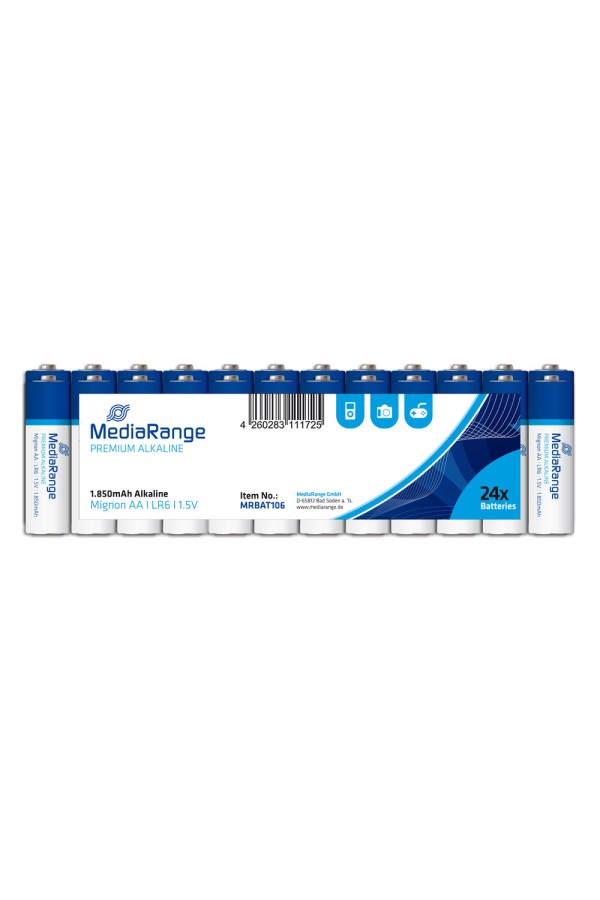 Αλκαλική Μπαταρία MediaRange Premium AA 1.5V (LR6) (24 Pack) (MRBAT106)