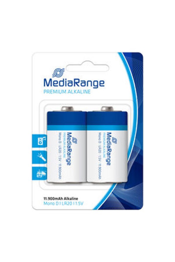 Αλκαλική Μπαταρία MediaRange Premium D 1.5V (LR20) (2 Pack) (MRBAT109)