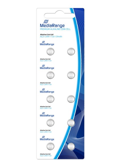 Αλκαλική Μπαταρία MediaRange Premium Coin Cells AG3 1.5V (LR41) (10 Pack) (MRBAT117)