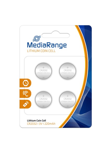 Μπαταρία Λιθίου MediaRange Coin Cells CR2032 3V (4 Pack) (MRBAT132)