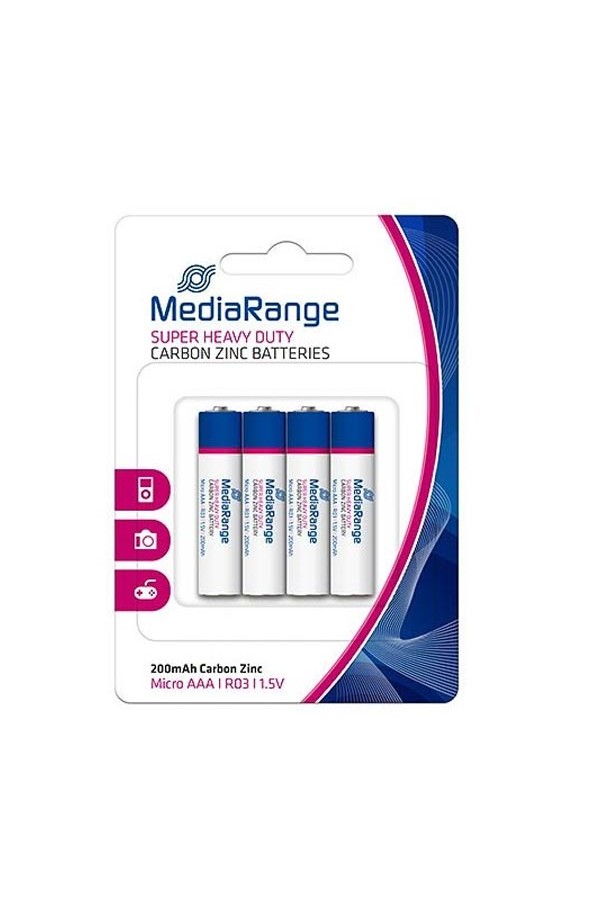 Super Heavy Duty Battery MediaRange AAA 1.5V (LR3) (4 Pack) (MRBAT141)