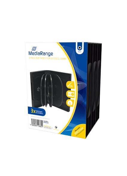 MediaRange DVD Case for 10 discs 33mm Black Pack 3 (MRBOX35-10)