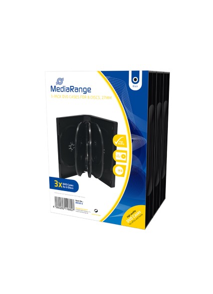 MediaRange DVD Case for 8 discs 27mm Black Pack 3 (MRBOX35-8)