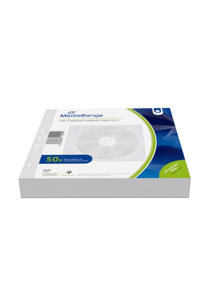 MediaRange Fleece sleeves for 2 discs White Pack 50 (MRBOX60)