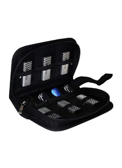 MediaRange Media Storage Wallet for 6 USB Flashdrives & 3 SD Memory Cards Nylon Black (MRBOX98)