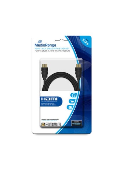 Καλώδιο MediaRange HDMI/HDMI High Speed connection with Ethernet 3.0M Black (MRCS157)