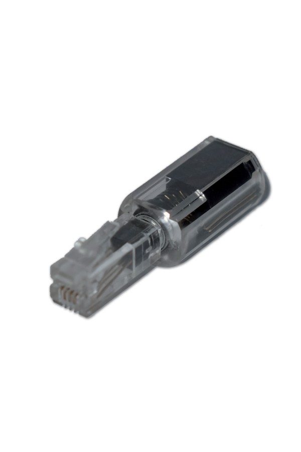 MediaRange Anti-Twist Adaptor for Telephones with plug-in Handset Black/Transparent (MRCS305)