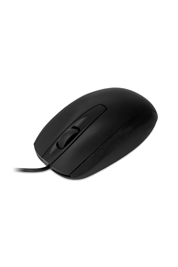 MediaRange Optical Mouse Corded 3-Button (Black, Wired) (MROS211)