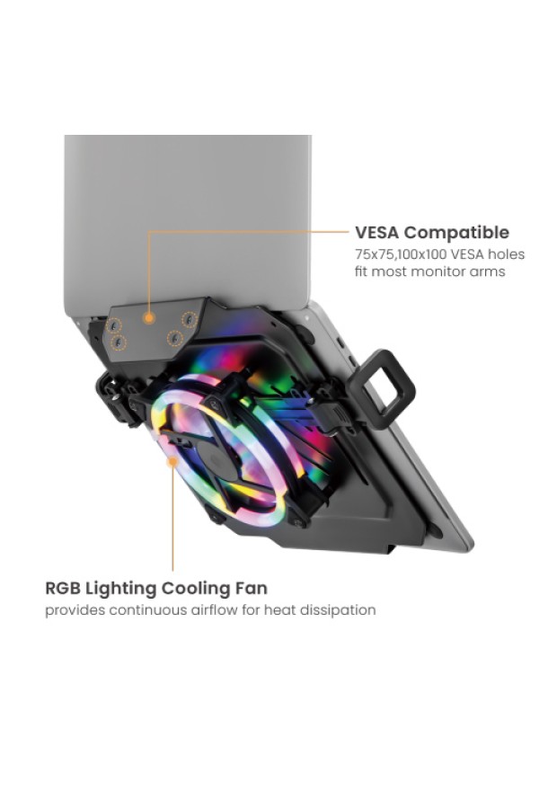 BRATECK βάση & ψύξη laptop NBH-8GL για βάση VESA, RGB, έως 17