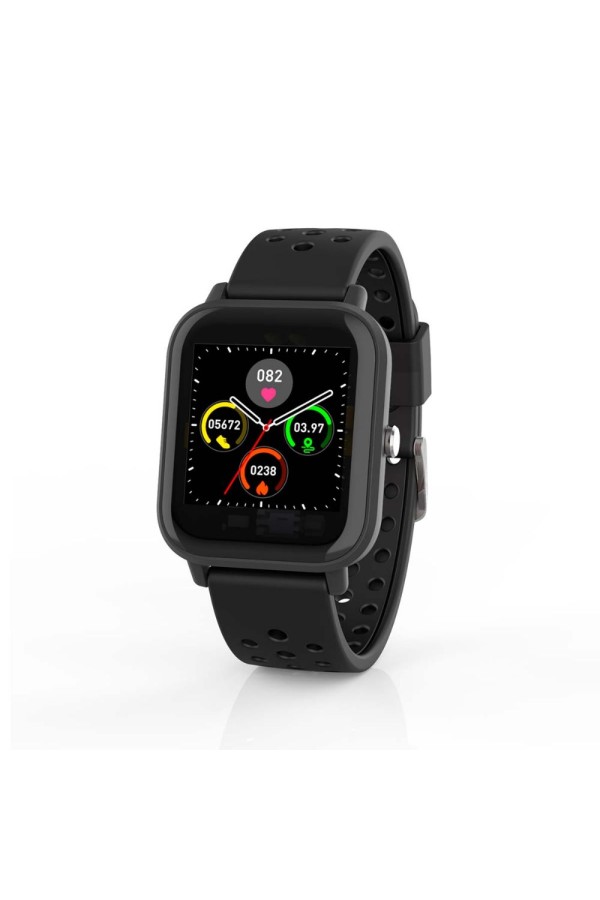 Nedis 43mm Αδιάβροχο Smartwatch με Παλμογράφο Μαύρο (BTSW002BK) (NEDBTSW002BK)