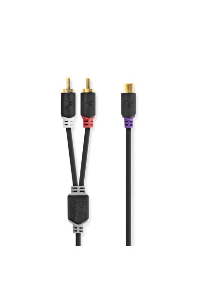 Nedis Cable RCA female - 2x RCA male 0.2m (CABW24020AT02) (NEDCABW24020AT02)