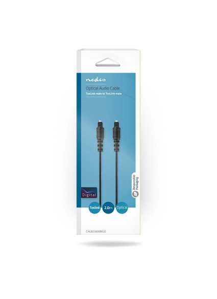 Nedis Optical Audio Cable TOS male - TOS male Μαύρο 2m (CAGB25000BK20) (NEDCAGB25000BK20)