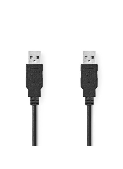 Nedis USB 2.0 Cable USB-A male - USB-A male 2m (CCGB60000BK20) (NEDCCGB60000BK20)