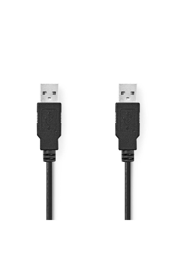Nedis USB 2.0 Cable USB-A male - USB-A male 2m (CCGB60000BK20) (NEDCCGB60000BK20)