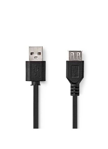 Nedis USB 2.0 Cable USB-A male - USB-A female Μαύρο 3m (CCGB60010BK30) (NEDCCGB60010BK30)